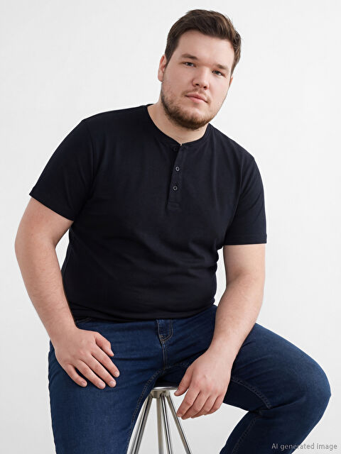 LC WAIKIKI Bisiklet Yaka Kısa Kollu Erkek Pijama Üst