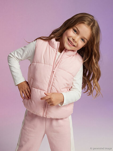 LCW Kids Dik Yaka Kız Çocuk Şişme Yelek - S65946Z1-FVB