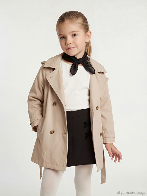 LCW Kids Kapüşonlu Kız Çocuk Trençkot - S65947Z1-1D3