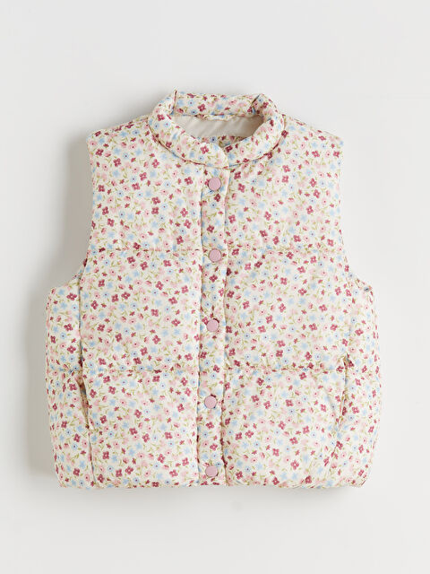 LCW Kids Dik Yaka Çiçekli Kız Çocuk Şişme Yelek - S65951Z1-LRA