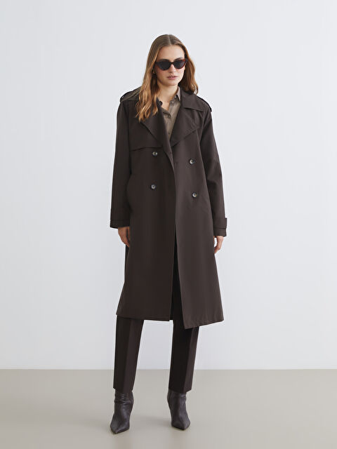 LCWAIKIKI Classic Kruvaze Yaka Kadın Trençkot - S65961Z8-ZUP