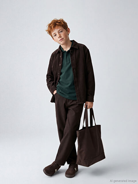 LCW Kids Regular Fit Erkek Çocuk Gabardin Pantolon - S65983Z4-HNM