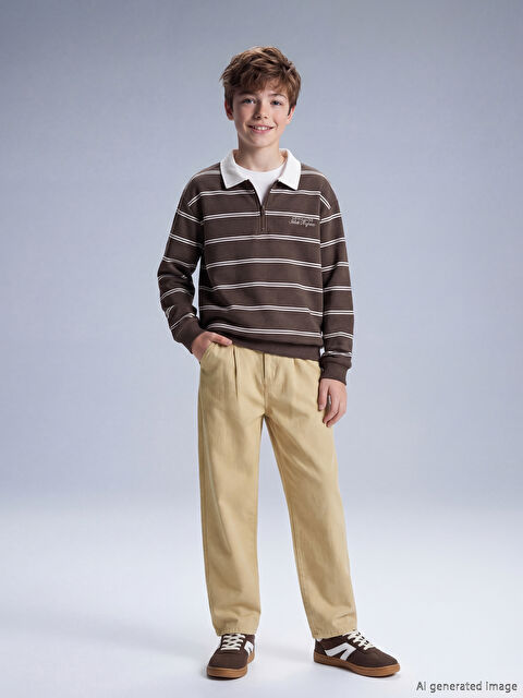 LCW Kids Keten Karışımlı Pileli Erkek Çocuk Pantolon - S65984Z4-FKU