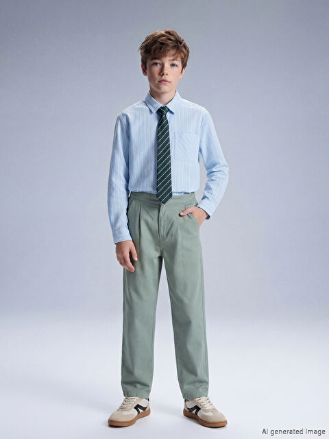 LCW Kids Keten Karışımlı Pileli Erkek Çocuk Pantolon - S65984Z4-GDA