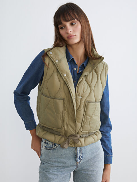 LCW Vision Woman KHAKI Puffer Gilet - S65996Z8-F7Z