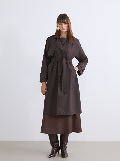 LCW Vision Kruvaze Yaka Kadın Trençkot - S66011Z8-DJ7