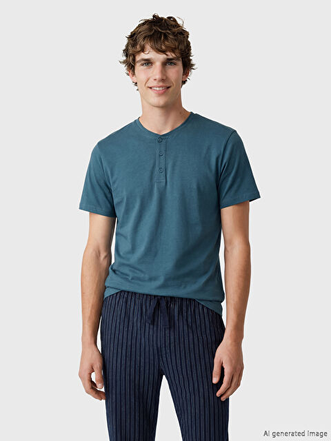 LC WAIKIKI Bisiklet Yaka Erkek Pijama Üstü