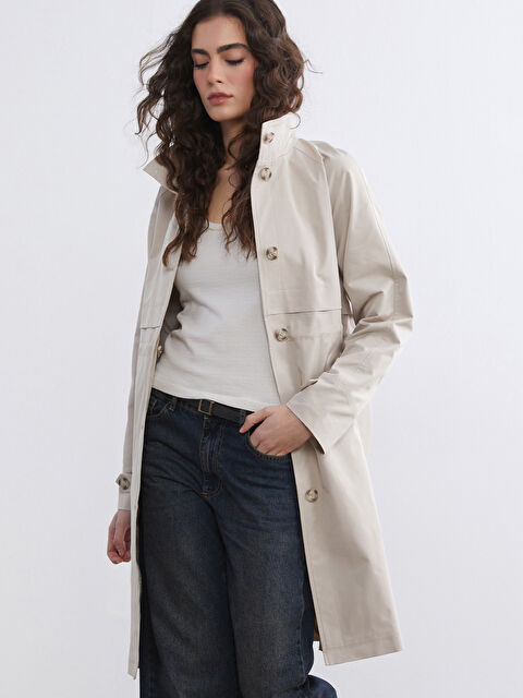 LCW Vision Dik Yaka Kadın Trençkot - S66065Z8-DXR