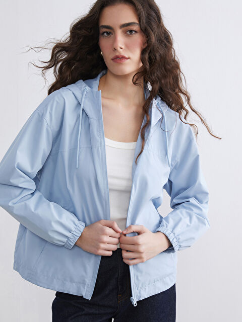 LCW Vision Oversized hooded raincoat for women. - S66084Z8-1OP