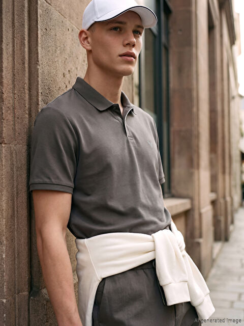 XSIDE ACTIVE Polo Yaka Nakışlı Erkek Spor Tişört