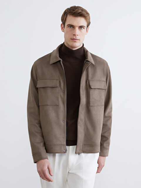 SOUTHBLUE Standart Kalıp Süet Görünümlü Erkek Mont - S66162Z8-KVB