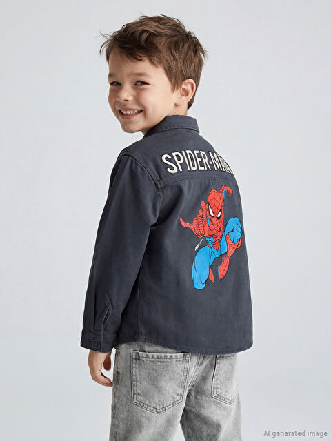 LCW Kids Spider-Man Baskılı Erkek Çocuk Gömlek - S66180Z1-R4W
