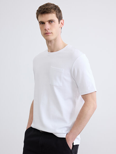 LCWAIKIKI Classic Bisiklet Yaka Penye Erkek Tişört - S66246Z8-Q6K