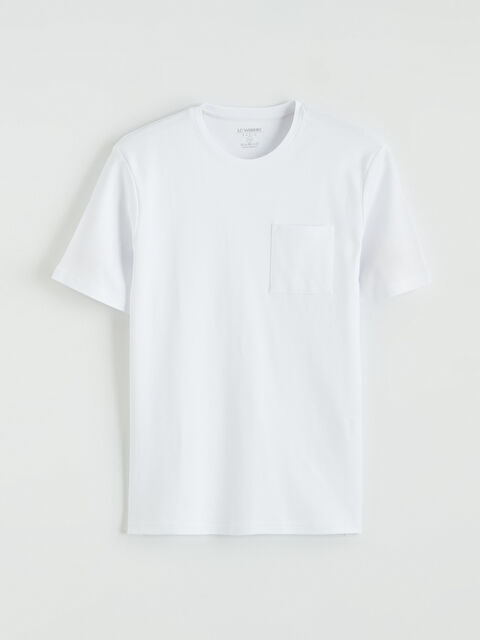 LCWAIKIKI Classic Bisiklet Yaka Penye Erkek Tişört - S66246Z8-Q6K