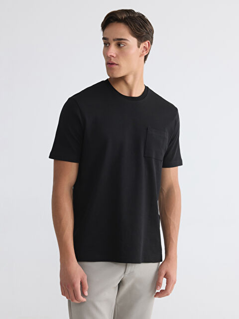 LCWAIKIKI Classic Bisiklet Yaka Penye Erkek Tişört