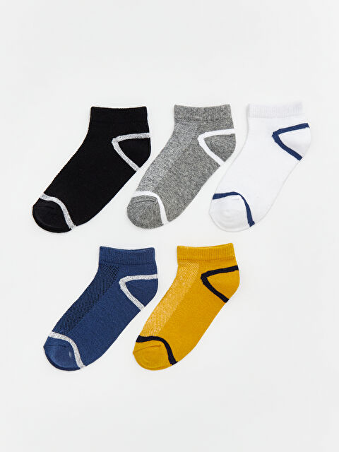LCW Kids Çizgili Erkek Çocuk Patik Çorap 5'li - S66284Z4-K00