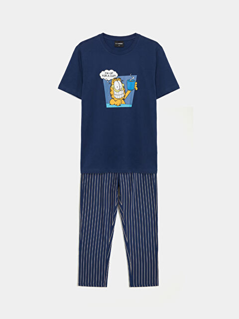 LC WAIKIKI Bisiklet Yaka Garfield Baskılı Erkek Pijama Takım - S66332Z8-JNK