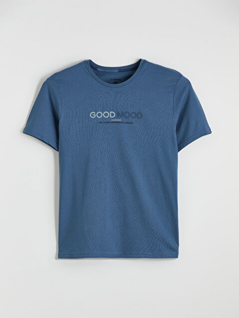 LC WAIKIKI Bisiklet Yaka Baskılı Erkek Pijama Üst - S66336Z8-R2S