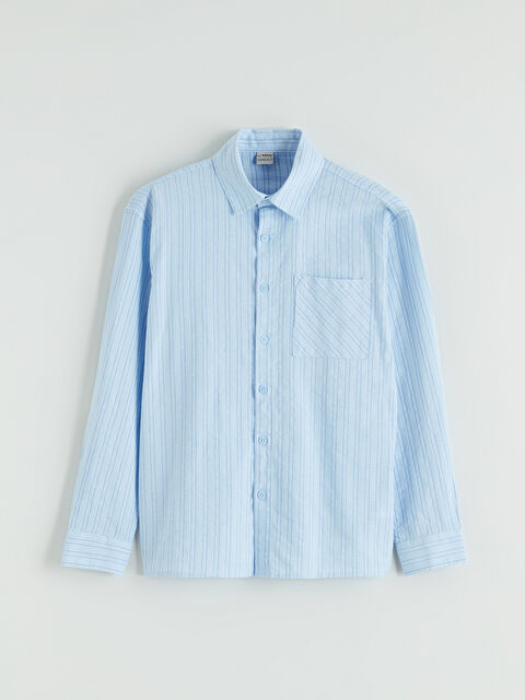LCW Kids Çizgili Erkek Çocuk Gömlek - S66370Z4-LEN