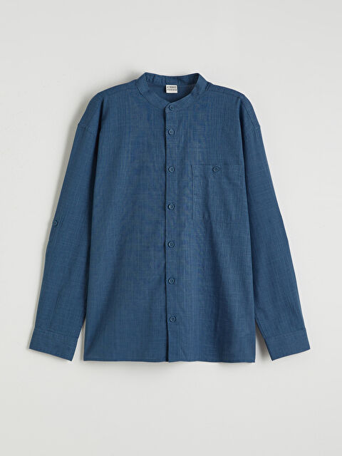 LCW Kids Boys' mandarin collar shirt with a linen look. - S66380Z4-H6Q