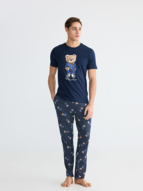 LC WAIKIKI Standart Kalıp Ayı Teddy Baskılı Erkek Pijama Takımı - S66406Z8-LSJ