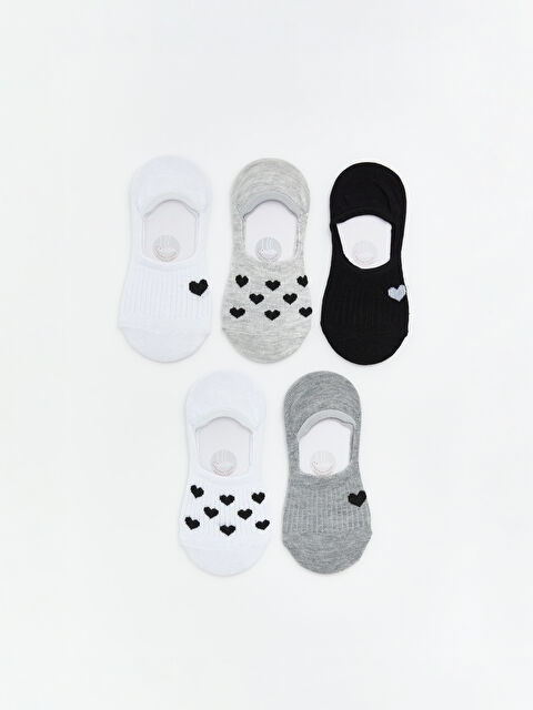 LCW Kids Kalp Desenli Kız Çocuk Babet Çorap 5'li - S66410Z4-J5F