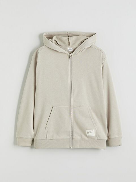 LCW Kids Kapüşonlu Erkek Çocuk Fermuarlı Sweatshirt - S66414Z4-FJS