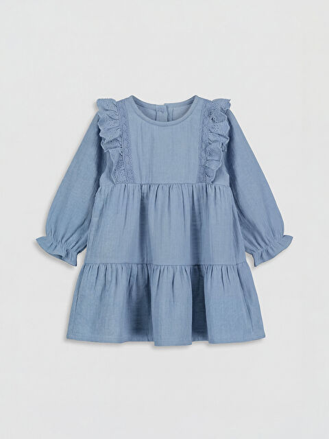 LCW baby Fırfırlı Kız Bebek Müslin Elbise - S66416Z1-8SX