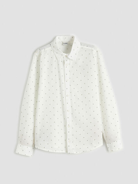 LCW Kids Uzun Kollu Desenli Erkek Çocuk Gömlek - S66417Z4-LRW