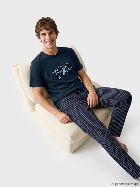 LC WAIKIKI Standart Kalıp Baskılı Erkek Pijama Takım