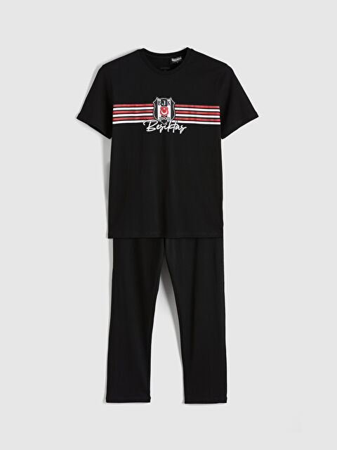 LC WAIKIKI Standart Kalıp Beşiktaş Baskılı Erkek Pijama Takımı - S66441Z8-CVL