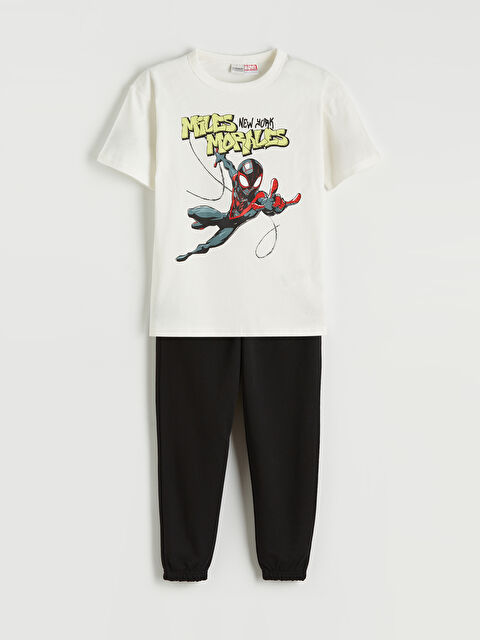 LCW Kids Spider-Man Baskılı Erkek Çocuk Tişört ve Eşofman Altı - S66443Z4-R9J