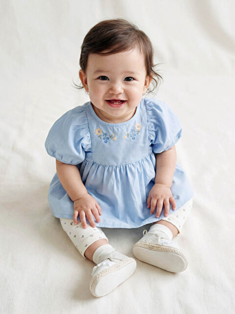 LCW baby Çiçekli Kız Bebek Bluz ve Tayt - S66473Z1-VHC