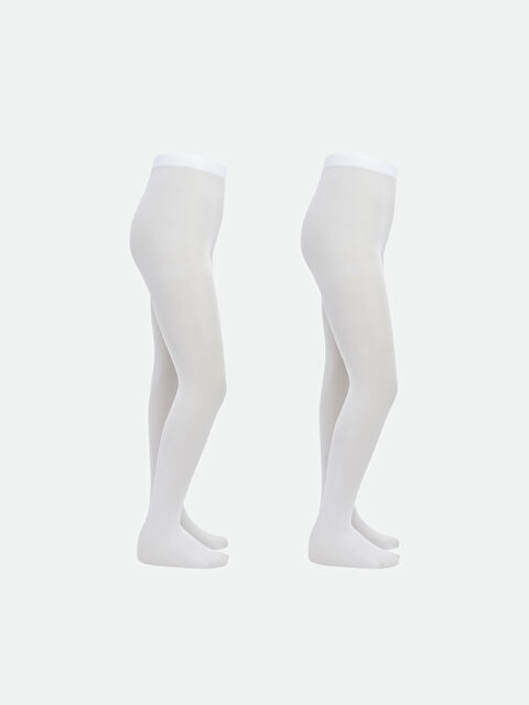 LCW Kids გოგონას ძირითადი წვრილი ნაქსოვი კოლგოტები 2-ცალიანი პაკეტი - S66482Z4-JYX