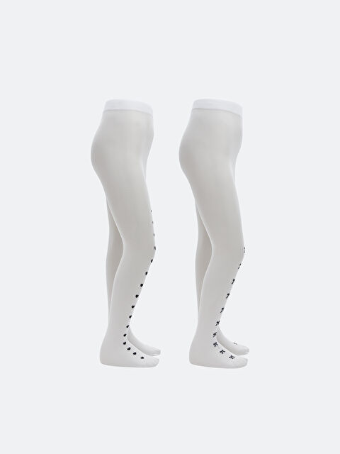 LCW Kids Baskılı Kız Çocuk İnce Külotlu Çorap 2'li - S66486Z4-JYX