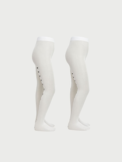 LCW Kids Baskılı Kız Çocuk İnce Külotlu Çorap 2'li - S66486Z4-JYX