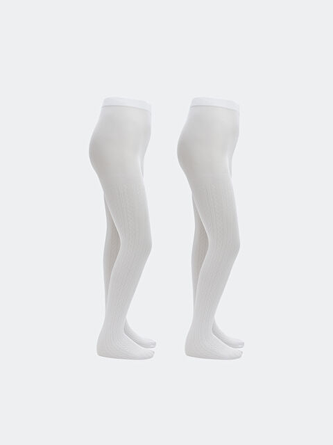 LCW Kids Desenli Kız Çocuk İnce Külotlu Çorap 2'li - S66490Z4-JYX