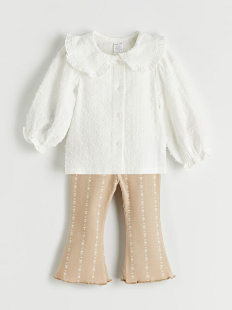 LCW baby Bebe Yaka Kız Bebek Gömlek ve Tayt - S66500Z1-FDU