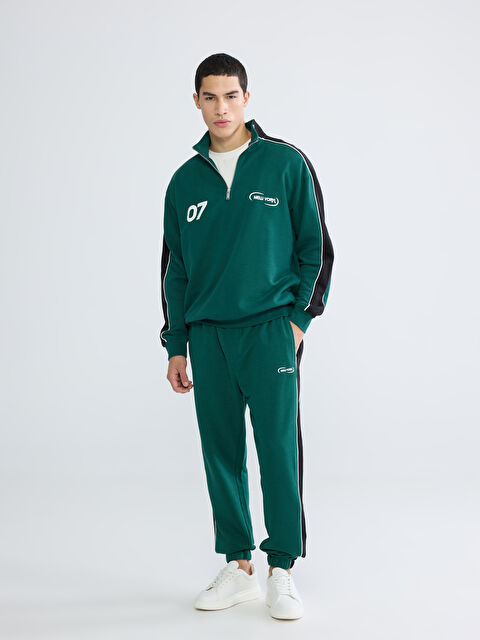 XSIDE Dik Yaka NYC Baskılı Erkek Sweatshirt - S66505Z8-8WA