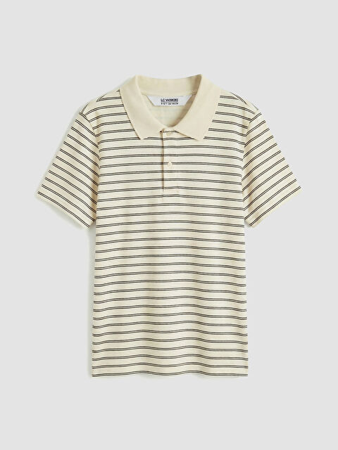 LCW Kids Polo Yaka Çizgili Erkek Çocuk Tişört