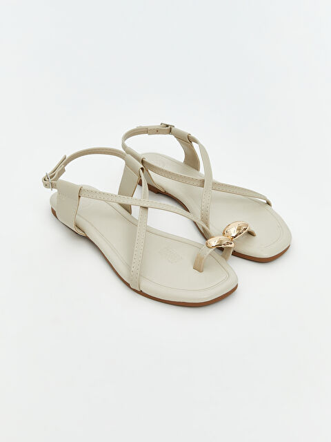 LCW STEPS Deri Görünümlü Kadın Sandalet - S66553Z8-EYM