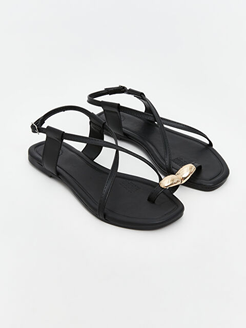 LCW STEPS Deri Görünümlü Kadın Sandalet - S66553Z8-HUC