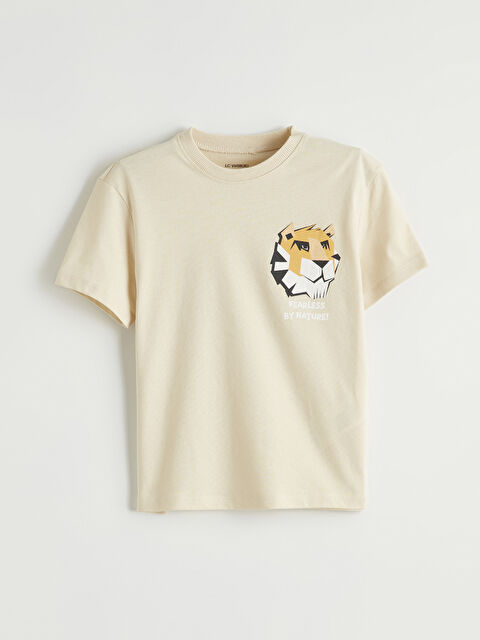 LCW Kids Bisiklet Yaka Baskılı Erkek Çocuk Tişört - S66559Z1-FUP