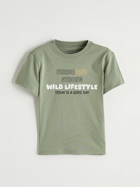 LCW Kids Bisiklet Yaka Baskılı Erkek Çocuk Tişört - S66559Z1-GX7