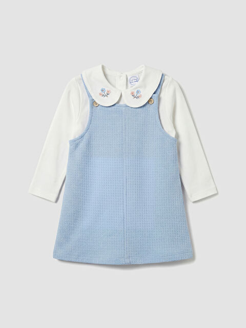 LCW baby Nakışlı Kız Bebek Salopet Elbise ve Bluz - S66562Z1-VHC