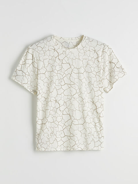 XSIDE ACTIVE Bisiklet Yaka Desenli Erkek Penye Tişört - S66574Z8-LQ9