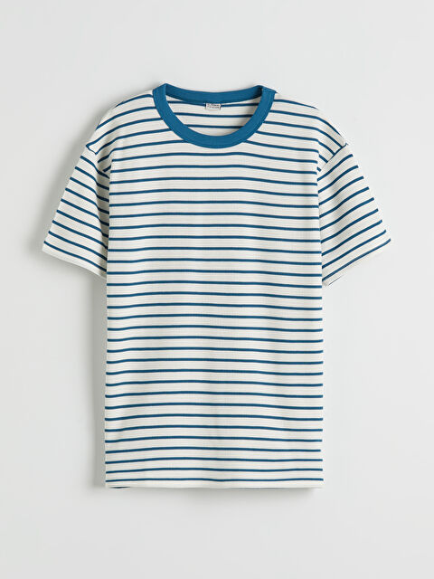LCW Kids Bisiklet Yaka Çizgili Erkek Çocuk Tişört - S66602Z4-LGS