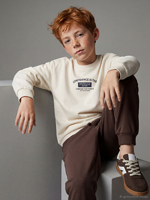LCW Kids Baskılı Erkek Çocuk Sweatshirt - S66610Z4-FT0