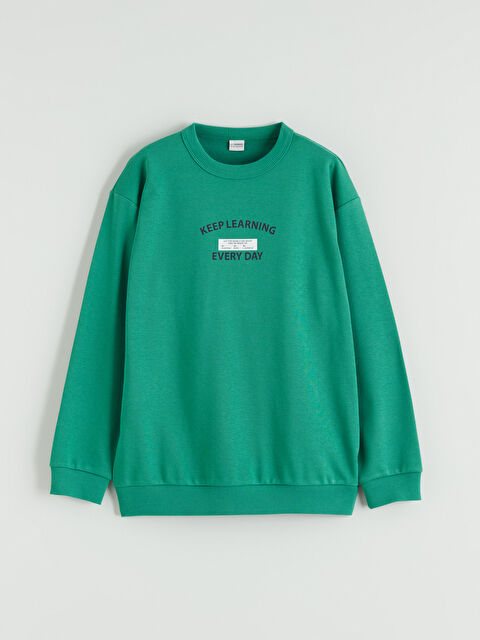 LCW Kids Baskılı Erkek Çocuk Sweatshirt - S66610Z4-GRE