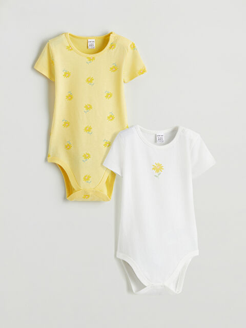 LCW baby Μωρό Κορίτσι ΚΙΤΡΙΝΟ Κορμάκι με κούμπωμα - S66656Z1-LUE